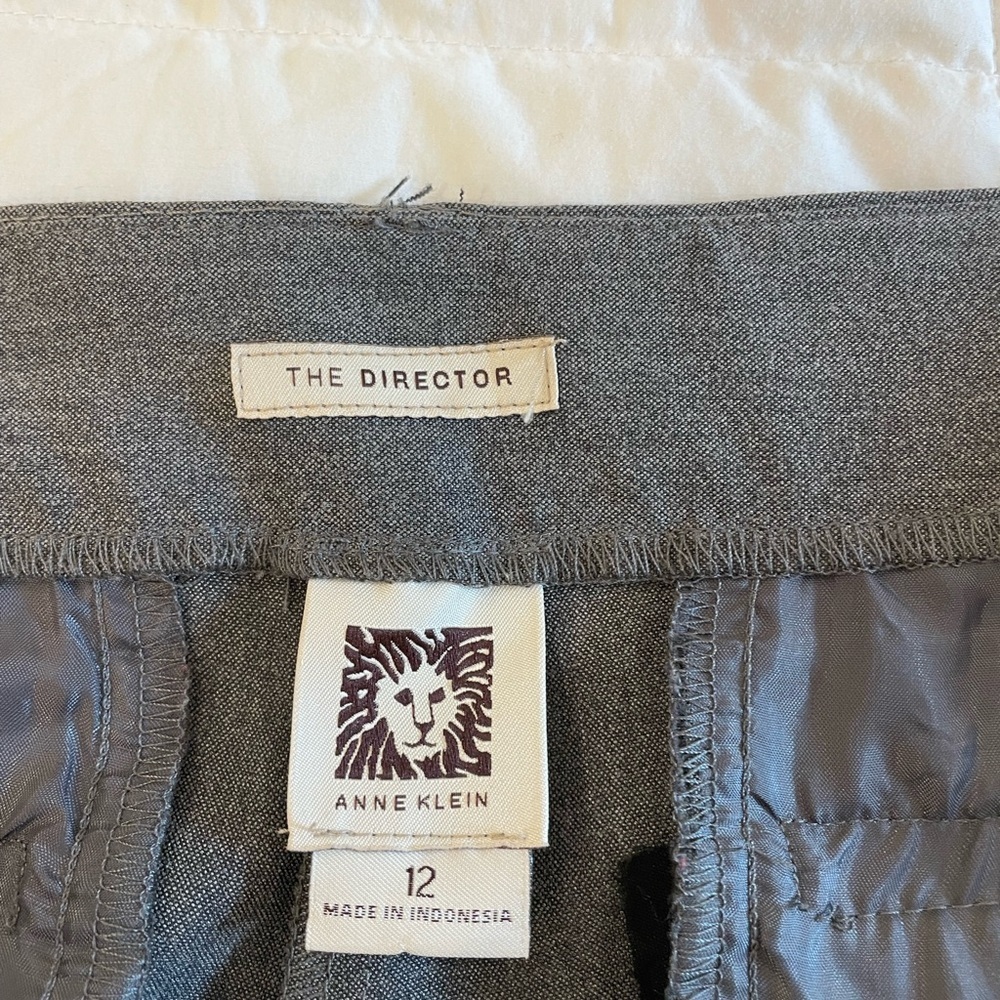 Anne Klein Size 12 Gray Trousers straight/Tapered Fit - Picture 8 of 9